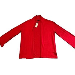 NWT Chaps Shawl Collar Open Front Cardigan Size 1X Color True Red